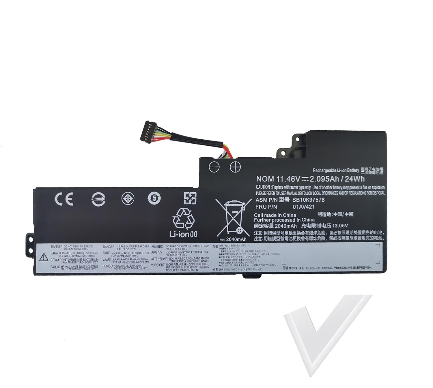 11.4V 2100mAh 01AV421-akku Lenovo T470 T480-malleille