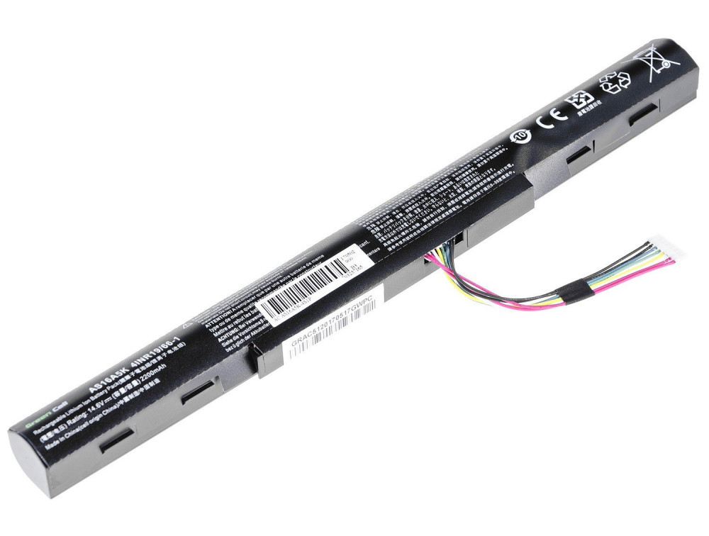 Green Cell-akku AS16A5K Acer Aspire E15 E5-553 E5-553G E5-575 E5-575G F15 F5-573 F5-573G 14.6V 2000mAh (AC51)