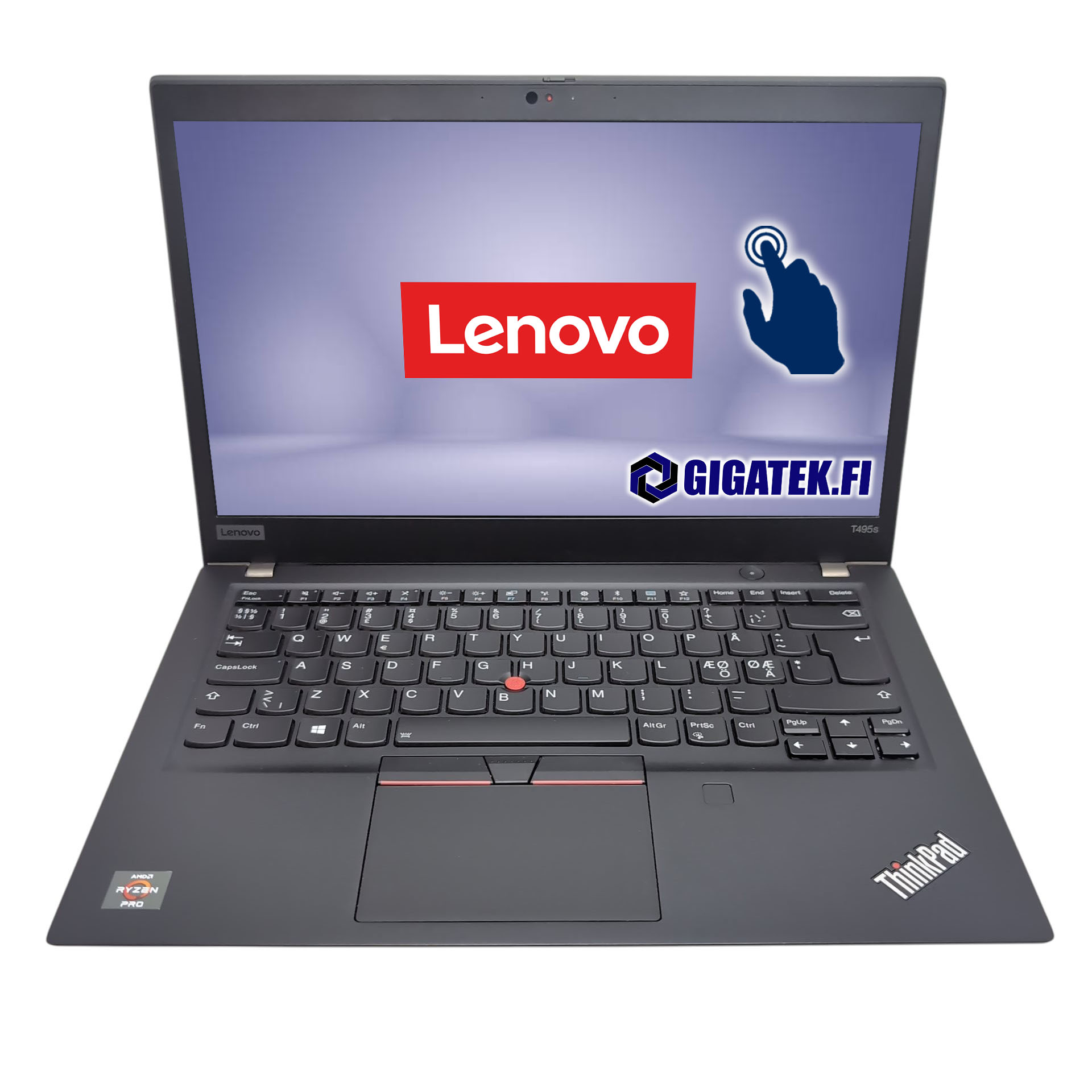 Lenovo ThinkPad T495s/Ryzen 7 Pro 3700U/16 GB DDR4/256 GB SSD/14" FHD-IPS Kosketusnäyttö/W11 Pro/A2