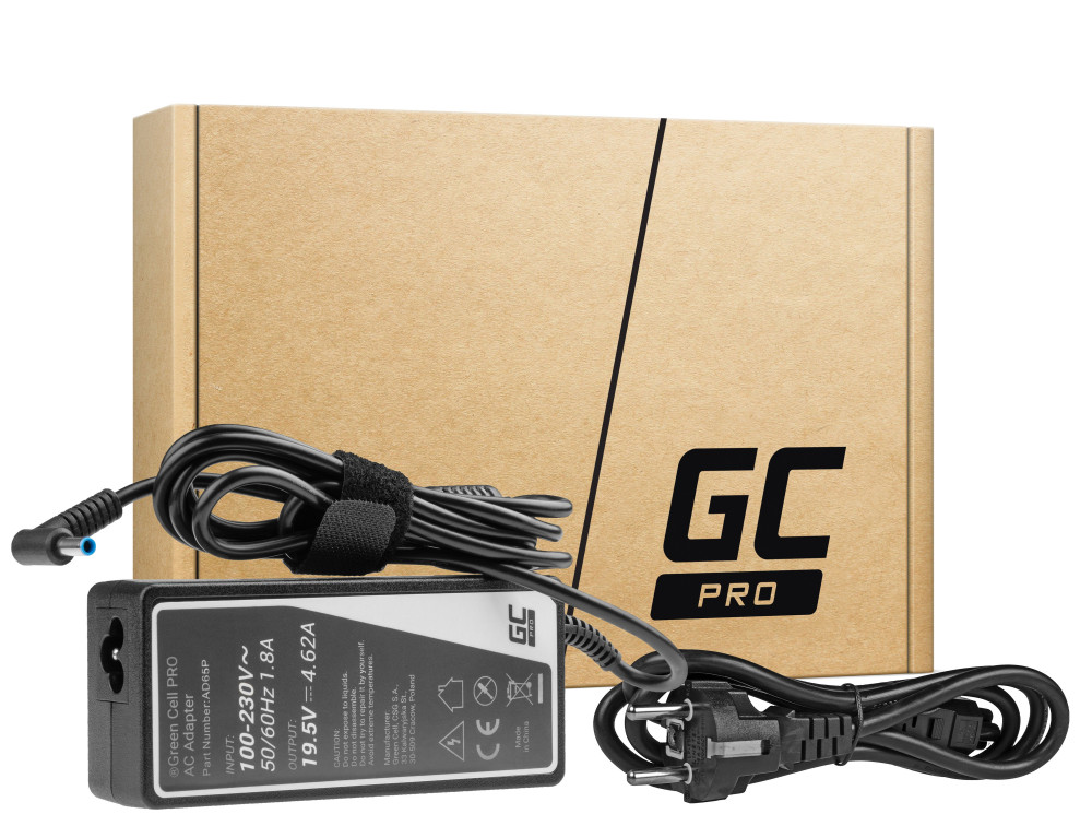 Green Cell PRO laturi 19.5V 4.62A 90W HP 250 G2 ProBook 650 G2 G3 Pavilion 15-N 15-N025SW 15-N065SW 15-N070SW (AD65P)